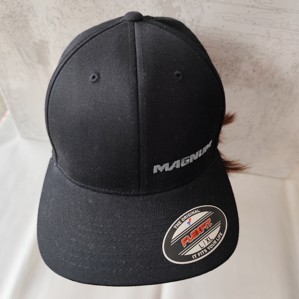 4/$50⭐️Black Magnum L/XL Flexfit Hat